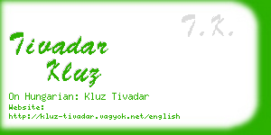 tivadar kluz business card